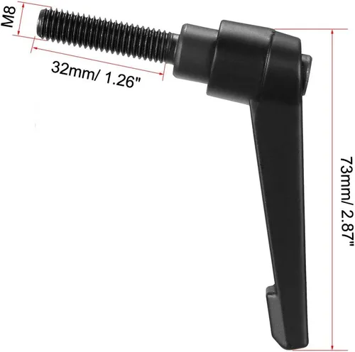 Miniatura 3 de uxcell Mango M6 x 1.181 in Palanca de sujeción ajustable Rosca botón de trinquete macho roscado Perillas de tornillo de liberación rápida Pernos