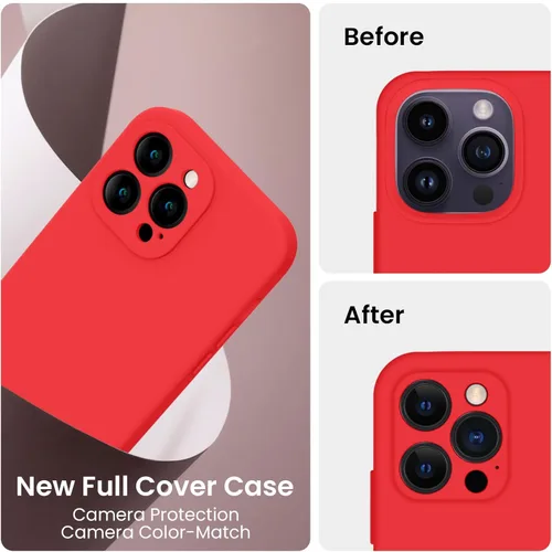 Miniatura 3 de FireNova Funda diseñada para iPhone 14 Pro Max, funda de silicona mejorada [protección de cámara] con [2 protectores de pantalla], forro