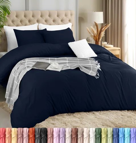 Miniatura 10 de Utopia Bedding Juego de funda de edredón con fundas de almohada, funda de edredón de 2 piezas con cierre de cremallera, 1 funda de edredón con 1