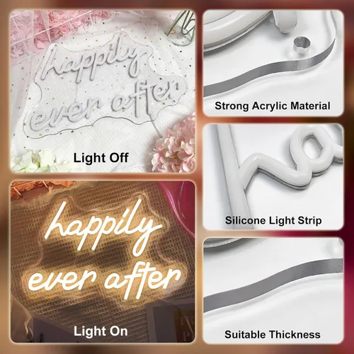 Miniatura 4 de Letreros de neón para decoración de pared, letrero LED alimentado por USB para aniversario, celebraciones de San Valentín, decoración de dormitorio