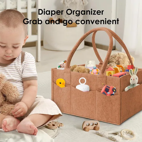 Miniatura 5 de HIPHOP PANDA Paquete de 2 organizadores de pañales – Contenedor de almacenamiento de guardería y organizador de coche para pañales, toallitas