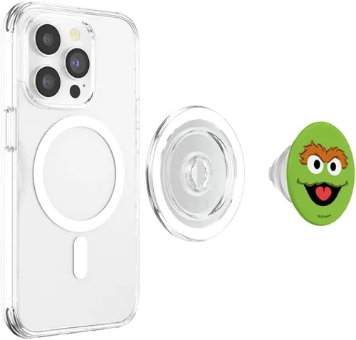 Miniatura 4 de Sesame Street Oscar the Grouch Face PopSockets MagSafe PopGrip para iPhone