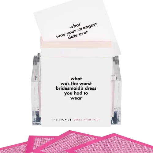 Miniatura 2 de TableTopics Juego de Tarjetas de Preguntas para Noche de Chicas - 135 Tarjetas para Iniciar Conversaciones Picantes, Juego de Noche de Chicas