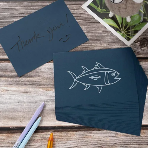 Miniatura 4 de Paquete de 100 tarjetas de papel grueso en blanco para invitaciones, tarjetas de felicitación, postales, fotos, papel grueso de 250 GSM