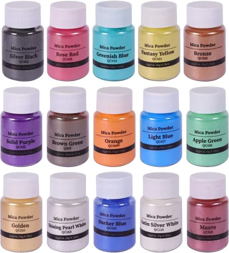 Miniatura 11 de 15 botellas de pigmento de limo, polvo de mica para hacer jabón, pigmentos de color de resina, polvo de mica para hacer velas, resina epoxi, brillo