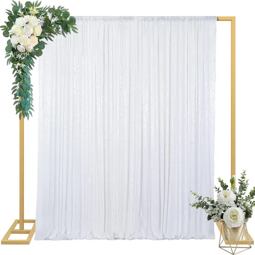 Miniatura 10 de ShinyBeauty Cortinas de lentejuelas 2 paneles de 2 x 8 pies, cortinas de fondo de fiesta verde azulado con purpurina para bodas, Navidad, Año Nuevo
