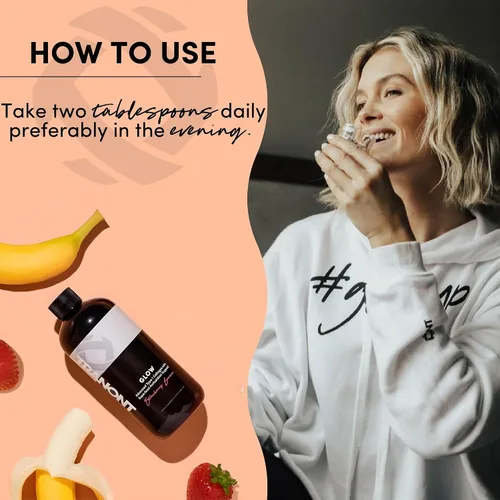 Miniatura 3 de Tranont Glow Strawberry Banana Paquete de 2 Colágeno tipo 1 con soporte antioxidante superalimento para cabello, piel, uñas y articulaciones