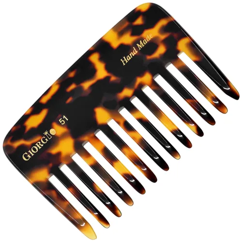 Miniatura 10 de Giorgio G51 Peines Desenredantes de Grafito para Bolso de Viaje Pequeño, Peine de Bolsillo de Dientes Anchos para Cabello Grueso Rizado Ondulado.
