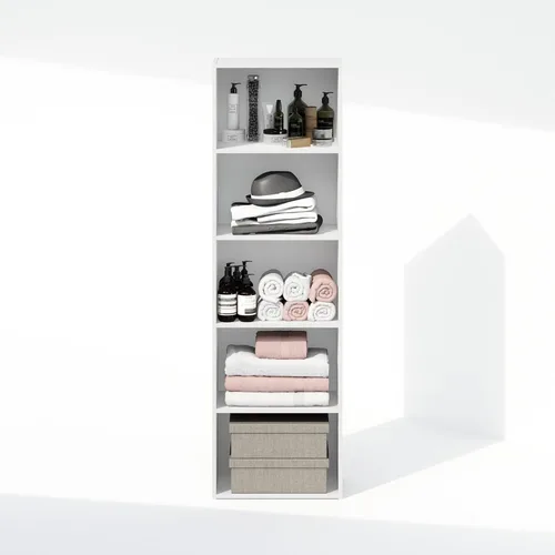 Miniatura 6 de Furinno Reed - Organizadores y almacenamiento de armario, organizador de armario de 5 niveles, estante abierto, para armario, dormitorio, sala