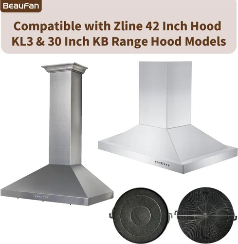 Miniatura 2 de Juego de 4 filtros de carbón CF1 de repuesto para modelos de campana extractora Zline KBCRN-36, KBCRN-42, KBCRN-48, KECRN-36, KN4-48, KE2i-36, KL2-30
