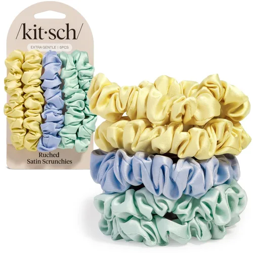 Miniatura 24 de Kitsch Coleteros de satén para mujer, sin arrugas, control de encrespamiento, más suave que la seda para todo tipo de cabello, accesorios elegantes