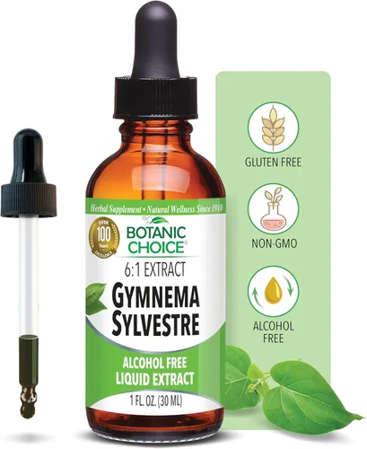 Botanic Choice Gymnema Sylvestre - Extracto líquido, sin alcohol y gluten, sin OMG, gotero, botella, 1 onza líquida