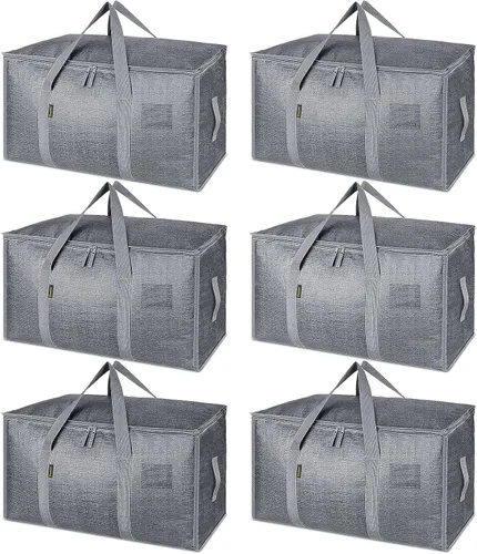 Miniatura 54 de BALEINE Paquete de 2 bolsas de mudanza de gran tamaño con asas reforzadas, bolsa de almacenamiento resistente para ropa, suministros de mudanza