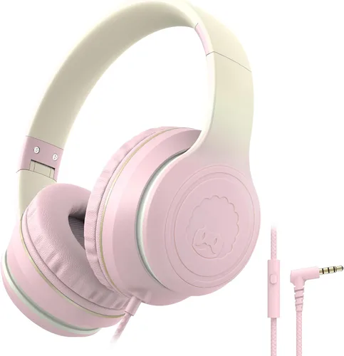 Miniatura 8 de rockpapa L22 - Auriculares con cable para niños, niñas, mujeres con micrófono, auriculares plegables con cable de 3.5mm para escuela, Chromebooks