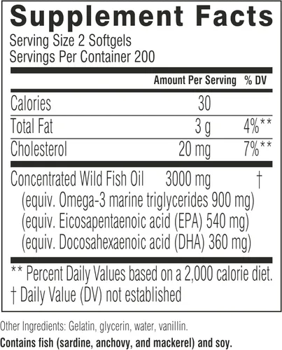 Miniatura 8 de Aceite de pescado salvaje Omega 3 - EPA DHA Omega 3 Suplemento de aceite de pescado - Ayuda a apoyar la salud del cerebro, los ojos y el corazón