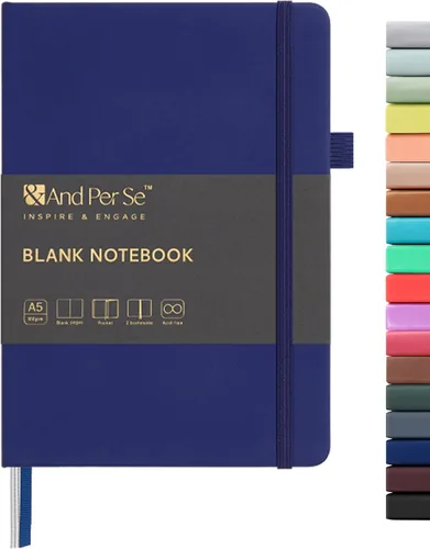 Miniatura 117 de &And Per Se - Cuaderno en blanco, 160 páginas, 5.7 x 8 pulgadas, cuaderno de rayas estrechas con papel grueso para escribir, cuaderno de tapa dura