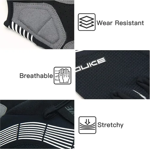 Miniatura 4 de Souke guantes acolchados para ciclismo de medio dedo absorción de impactos antideslizantes transpirables para hombre y mujer