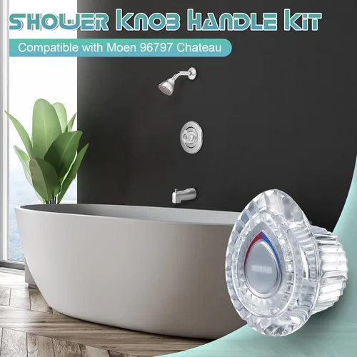Miniatura 6 de Enhon Paquete de 2 manijas de ducha de repuesto compatibles con grifo de bañera y ducha Moen 96797, Chateau, kit de repuesto de pomo de ducha