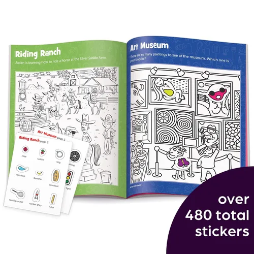 Miniatura 2 de Highlights Hidden Pictures Sticker Fun for Kids Ages 3-6, 4-Pack, 64 Pages of Seek and Find Sticker Activities, Books Double as Coloring Books, 480+