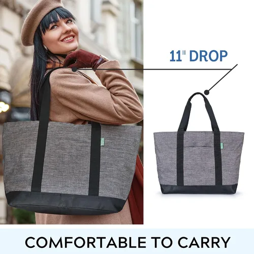 Miniatura 5 de Creative Green Life Bolso de mano XL para mujeres u hombres con cremallera superior, bolsa de mano de alta calidad para el trabajo, gimnasio