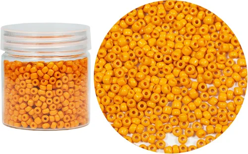 Miniatura 12 de Bala&Fillic Cuentas de semillas de vidrio sueltas de color amarillo claro opaco de 0.157 in, alrededor de 1400 piezas/3.88 oz en caja 6/0, cuentas
