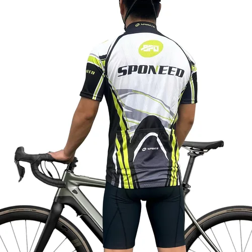 Miniatura 60 de sponeed - Jerséis de ciclismo para hombre, tops, camisas de ciclismo, manga corta, atuendo de ciclismo, chaqueta de ciclismo de cierre completo