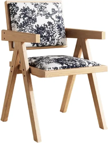 Miniatura 17 de YVYKFZD Juego de sillas de comedor de madera maciza, sillas de cocina sin brazos, silla de comedor tapizada con respaldo, sillón de terciopelo