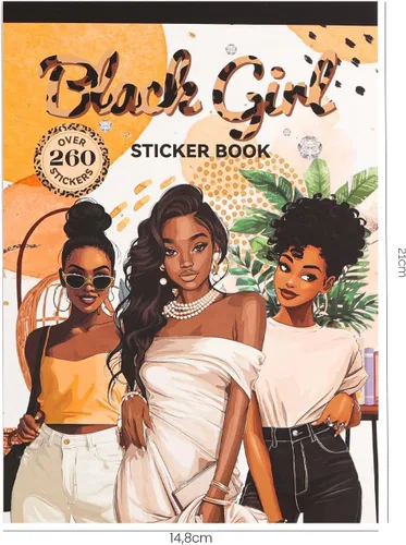 Miniatura 2 de Libro de calcomanías de niña negra para botella de agua: más de 260 calcomanías motivacionales de vinilo impermeable para adolescentes y mujeres