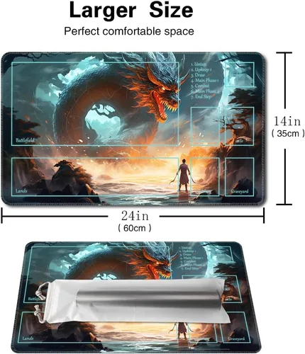 Miniatura 2 de MTG - Tapete de juego de tamaño 24 x 14 pulgadas, impresión antideslizante, ideal para entusiastas de los juegos de cartas, tapete de juego TCG