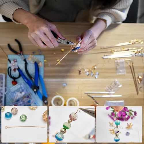 Miniatura 5 de Alfileres de cabeza plana llenos de oro de 18 quilates, 50 mm (1.96 pulgadas), 100 piezas, suministros para hacer joyas de aretes y pulseras, sin