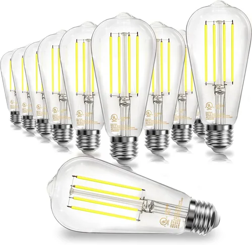 Miniatura 9 de DAYBETTER Paquete de 6 bombillas LED Edison vintage, bombilla LED regulable E26, equivalente a 60 vatios, bombillas de luz LED de filamento antiguo
