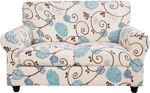 Miniatura 66 de SearchI Funda elástica para sofá con estampado, Fundas para sofá con diseño floral, 2 piezas de funda elástica para sillón con funda de cojín