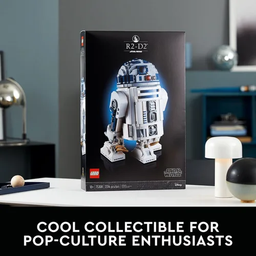 Miniatura 7 de LEGO Star Wars R2-D2 75308 Set de construcción de droides para adultos, modelo de exhibición coleccionable con la espada láser de Luke Skywalker
