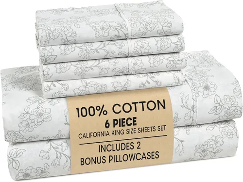 Miniatura 30 de Casa Platino Sábanas de cama individual XL, sábanas de 100 % algodón con 2 fundas de almohada, tejido percal crujiente y sensación acogedora, verde