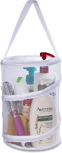 Miniatura 11 de Organizador personal de baño de 8" x 6", con 3 compartimientos grandes para organizar accesorios y con un agujero de drenaje en la parte inferior