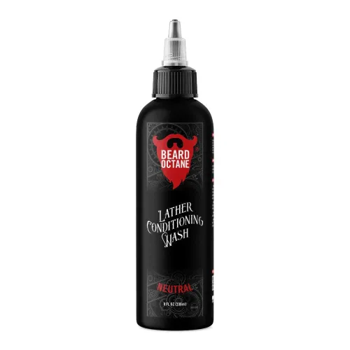 Beard Octane Jabón para barba para hombres – neutro (sin perfume) – Champú diario suave para barba con manteca de karité – Limpia sin secado – 8