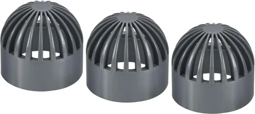 Miniatura 13 de PATIKIL Cubierta de rejilla de drenaje de atrio de 2.480 in, paquete de 2 adaptadores redondos de tubería de drenaje de alcantarillado UPVC