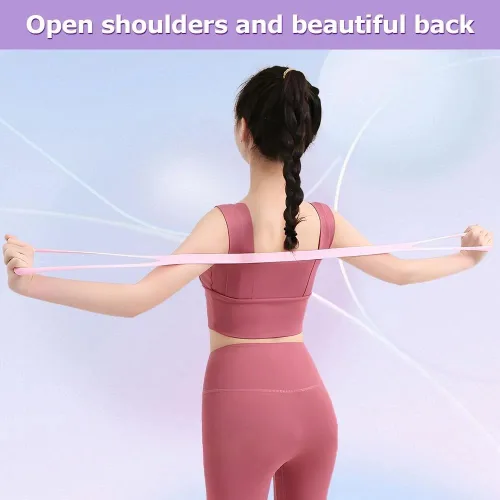 Miniatura 2 de 3 bandas de resistencia para mujer, banda de resistencia con asas para entrenamiento, cuerdas elásticas para entrenamiento de estiramiento
