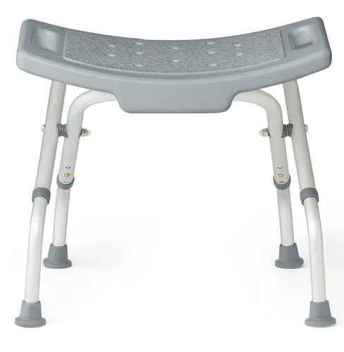 Miniatura 3 de Medline Silla de ducha plegable sin respaldo, silla de baño que soporta hasta 250 libras, color gris