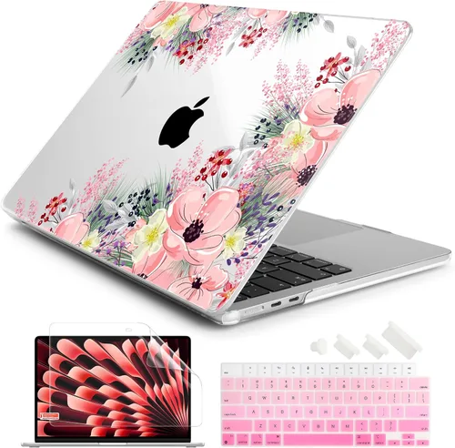 Batianda Funda prémium para MacBook Air de 15 pulgadas M5 2026 M4 2025 M3 2024 M2 2022, ultra delgada de 0.047 in, carcasa rígida de plástico