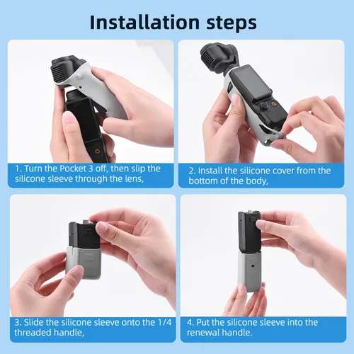 Miniatura 8 de BRDRC Xtra Muse - Funda de silicona para bolsillo 3, protector de lente, resistente a los arañazos, compatible con accesorios DJI OSMO Pocket 3/Xtra