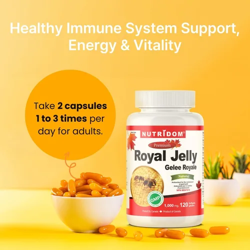 Miniatura 3 de Nutridom Royal Jelly 1000mg Softgels-120 cápsulas blandas Opción de paquete (una botella)