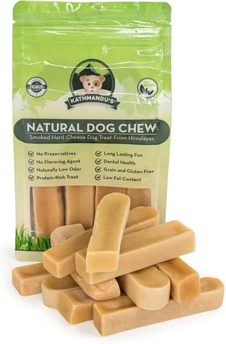 Queso auténtico del Himalaya de yak para perros - Pequeño (Paquete de 10) - Procedencia de las estribaciones prístinas del Himalaya, sin cuero