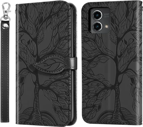 Miniatura 13 de Funda tipo cartera con tapa para Motorola Moto G Stylus 5G 2023, piel sintética, oro rosa, tarjetero y cierre magnético, función atril