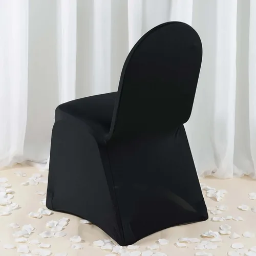 Miniatura 2 de Efavormart - Funda para silla de banquete de elastano negro con bolsillos para pies