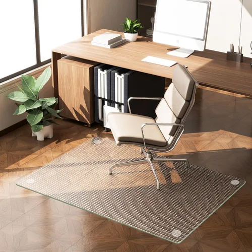 Miniatura 14 de Easly Tapete para silla de 46" x 55" para alfombra - Tapete para silla de oficina - Tapete de piso de vidrio templado para hogar/oficina/alfombra