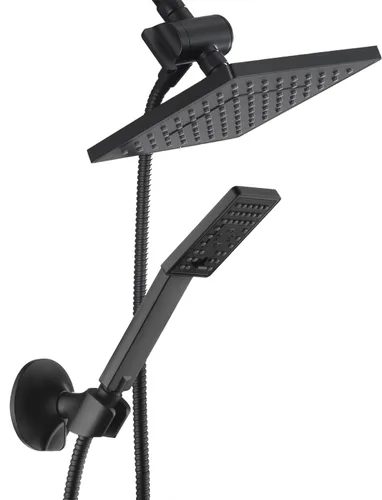 Miniatura 14 de BRIGHT SHOWERS Cabezal de ducha de lluvia con rociador de mano, combo de cabezal de ducha de lluvia de 8 pulgadas con manguera de 60", juego