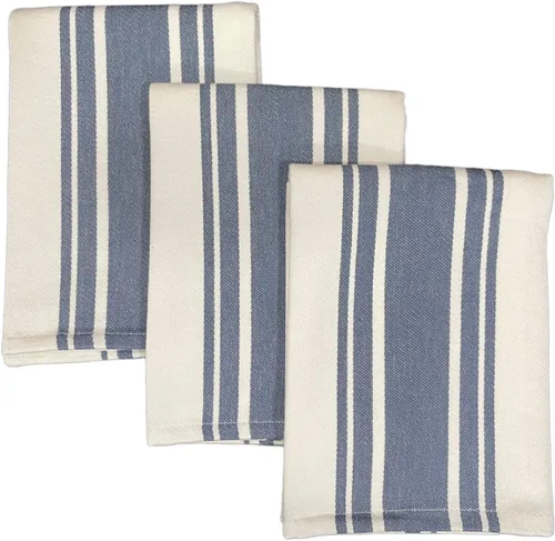 Miniatura 3 de Juego de Toallas de Cocina – Paquete de 3 (20'' x 30'') Toallas de Cocina Extra Grandes de Algodón Premium – Toallas Super Rayadas – Absorbentes