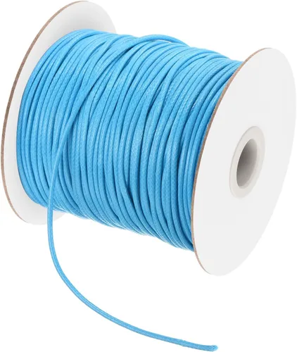 Miniatura 167 de MECCANIXITY Cordón encerado de poliéster encerado de 0.020 in, cuerda de cera de 175 yardas para hacer pulseras, collares, cuentas, joyería y Negro