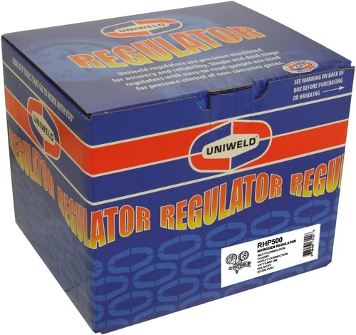 Miniatura 4 de Uniweld Regulador de nitrógeno RHP500 con presión de entrega de 0-500 PSI, conexión de entrada CGA580 y conexión de salida de llamarada macho de 1/4